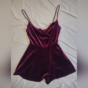 Red velvet formal romper size medium